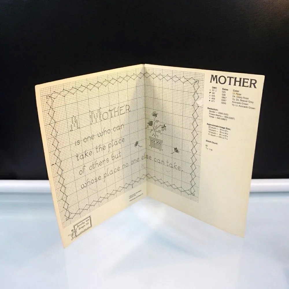 Mother by Dorothy Tate Designs Counted Cross Stitch 1980 Individual Chart
